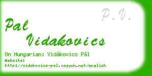 pal vidakovics business card