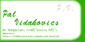 pal vidakovics business card